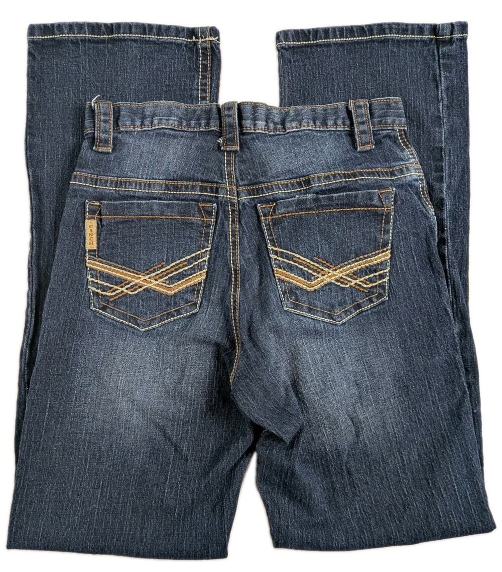 Cinch Boy's Relaxed Fit Boot Cut Jeans 16R 28x31.5 Dark Stone Wash Gold Label